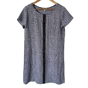 Habitat T-Shirt Dress Sz S Blue Polkadot Relaxed Fit Shift Casual Summer VGUC